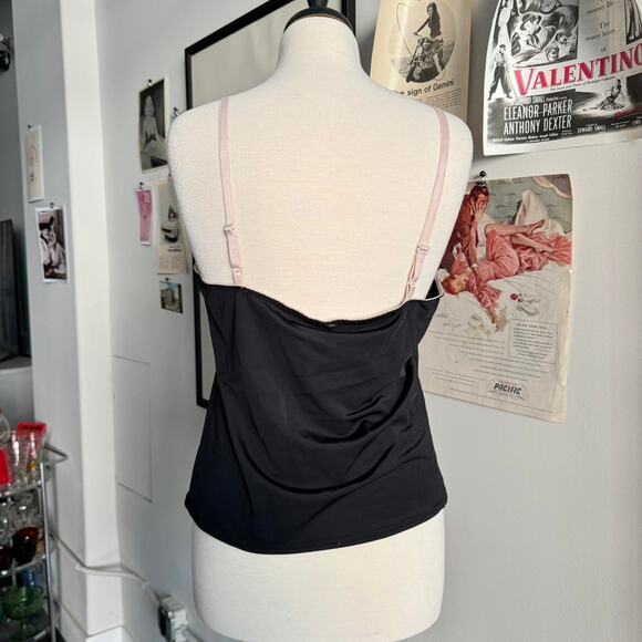 Stretchy black & cream lace trim camisole - Picture 3 of 3